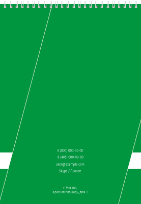 Вертикальные блокноты A4 - Строгий стиль - зеленый Задняя обложка