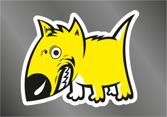 Наклейки на автомобиль A5 - Желтая собака Лицевая сторона