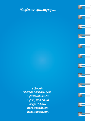 Блокноты-книжки A7 - Голубые полосы Задняя обложка