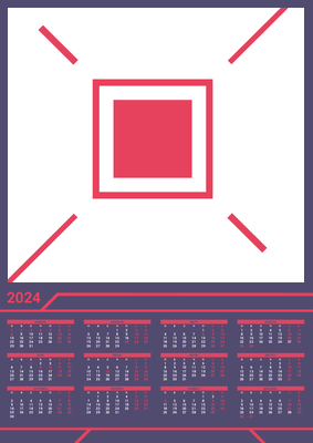 Вертикальные календари-постеры A4 - Геометрические лучи Лицевая сторона