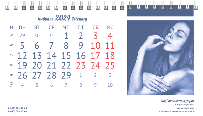 Настольные перекидные календари - Портрет Февраль