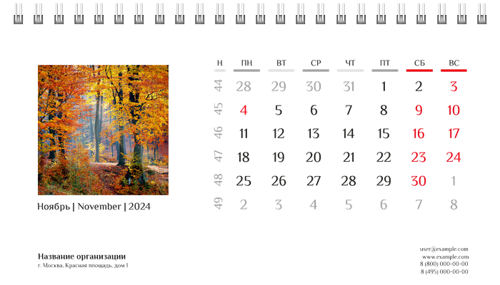 Настольные перекидные календари - Природа Ноябрь