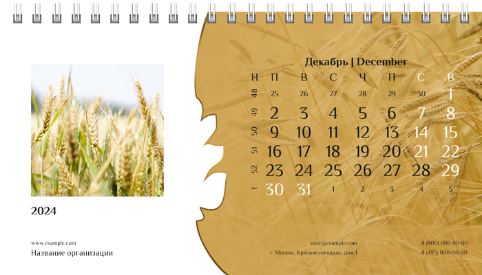 Настольные перекидные календари - Пшено Декабрь