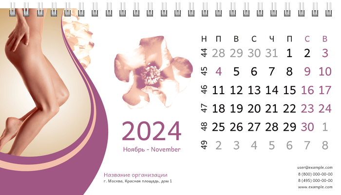 Настольные перекидные календари - Спа-салон Ноябрь