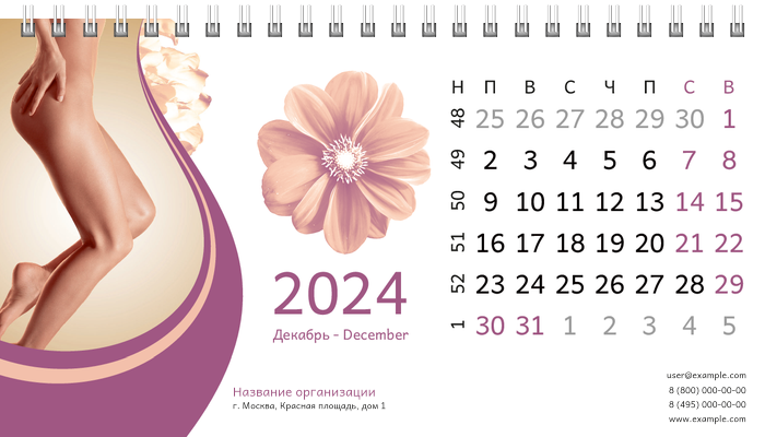 Настольные перекидные календари - Спа-салон Декабрь